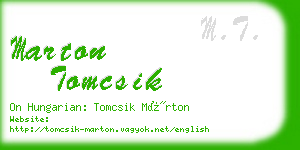 marton tomcsik business card